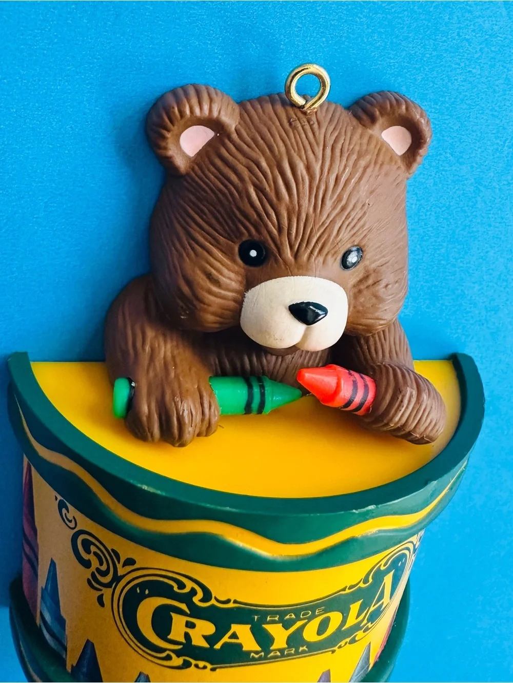 CHRISTMAS VINTAGE 1992 CRAYOLA TEDDY BEAR ORNAMENT